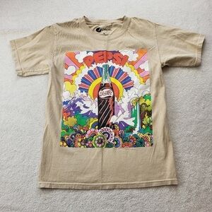 Pepsi Cola Colorful Tee Shirt Short Sleeves Women's Size Small EUC